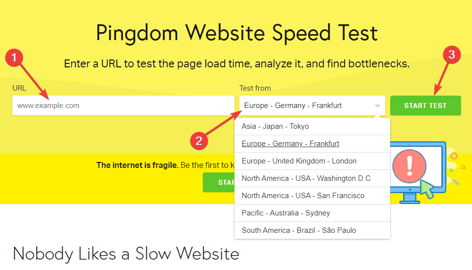 Pingdom Website Speed Test